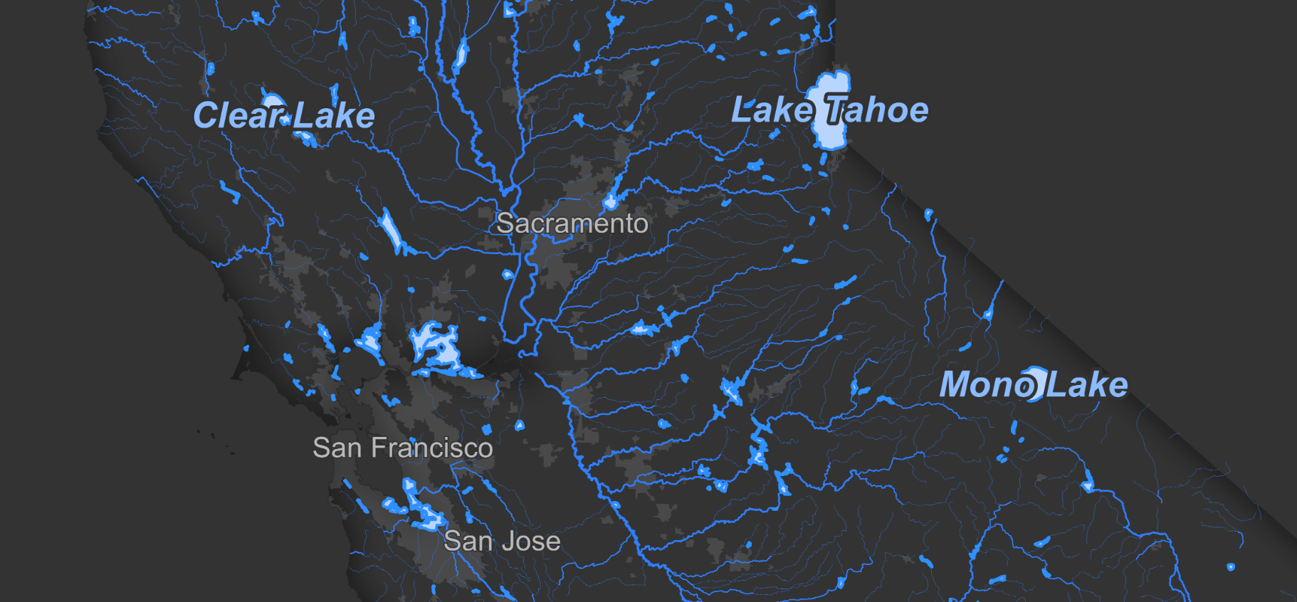 Map of Calfornia Waterways