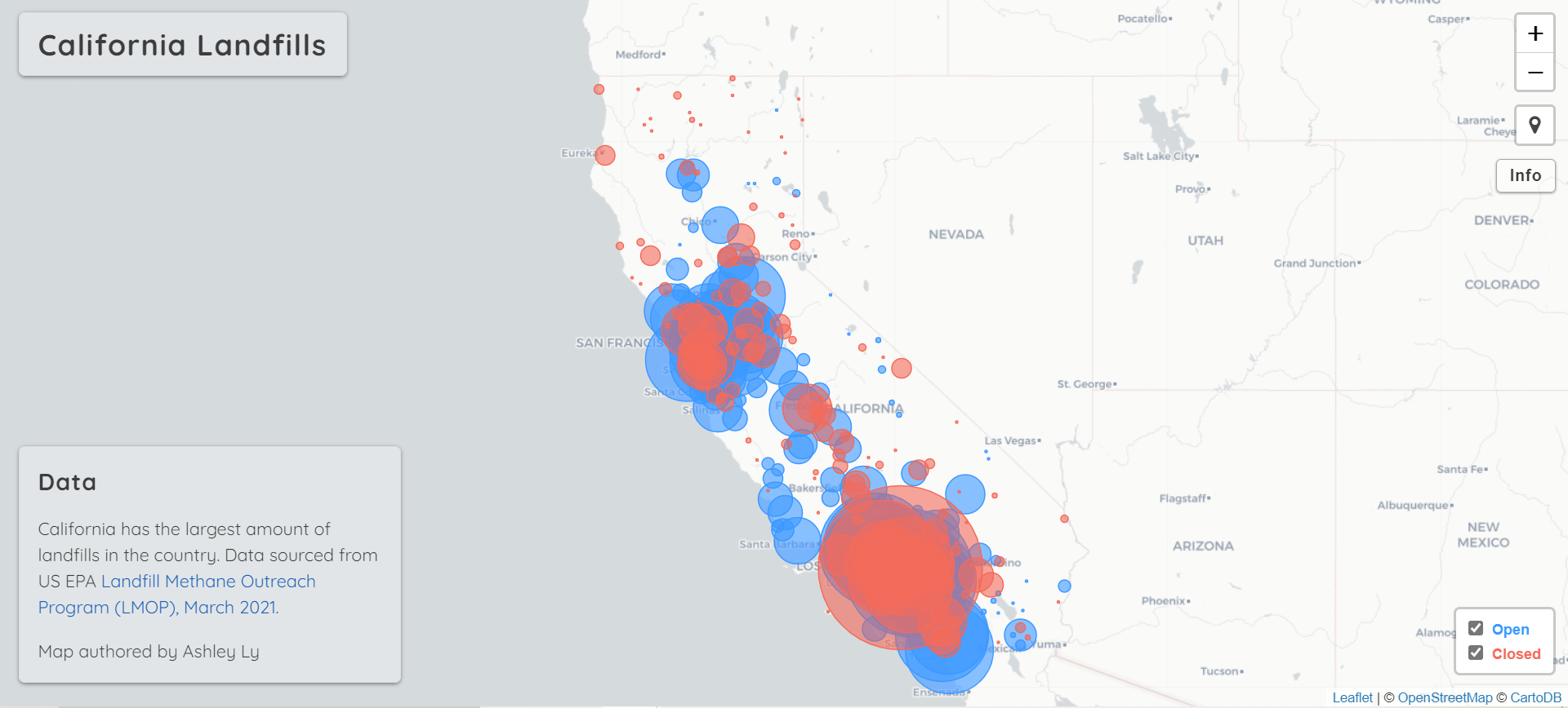 Map of California Landfills